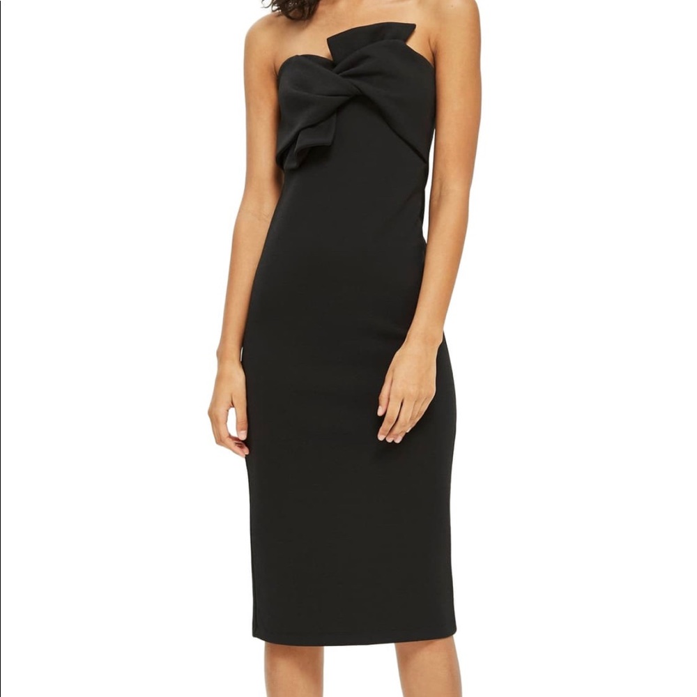 Topshop Bow Front Twist Midi Dress NWT